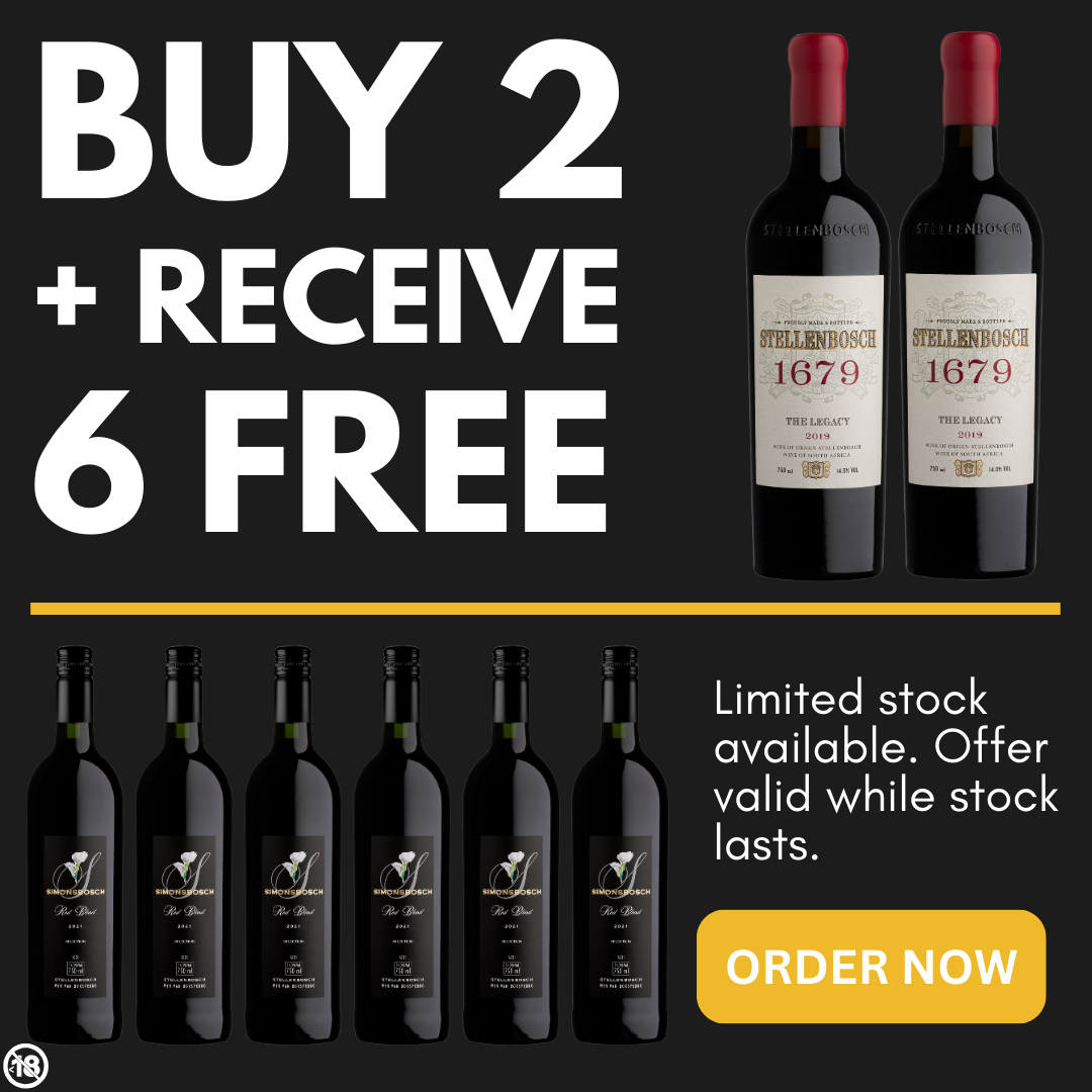 2x Stellenbosch 1679 Legacy 2019 + 6x Simonsbosch Red Blend 2021 FREE